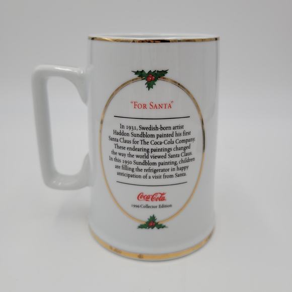 Vintage Coca Cola 1996 Collector Edition Holiday Santa Mug 5 pcs Set 4.5"‎ Tall - Picture 4 of 11